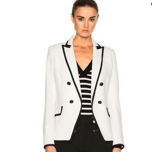 VERONICA BEARD White Black Harriet Cutaway Dickey Blazer Jacket Size 2